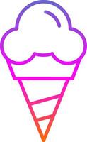 Cone Ice Cream Line Gradient Icon Design vector