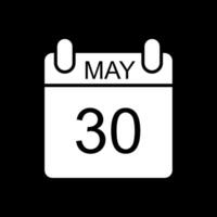 May Glyph Inverted Icon Design vector