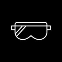 la seguridad lentes línea invertido icono diseño vector