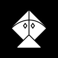 Kite Glyph Inverted Icon Design vector