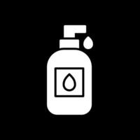 líquido jabón glifo invertido icono diseño vector