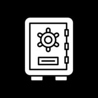 Safety Box Glyph Inverted Icon Design vector