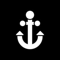 Anchor Glyph Inverted Icon Design vector