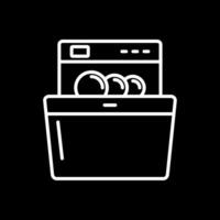 Dish Washing Line Inverted Icon Design vector