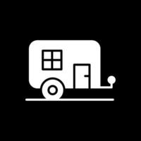 Caravan Glyph Inverted Icon Design vector