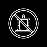 Prohibited Sign Line Inverted Icon Design vector