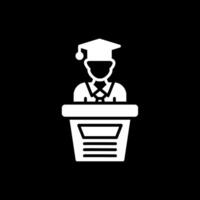 Graduation Glyph Inverted Icon Design vector