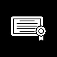 Diploma Glyph Inverted Icon Design vector