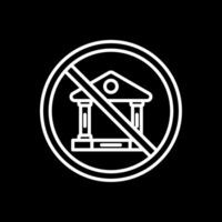 Prohibited Sign Line Inverted Icon Design vector