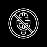 No Microphone Line Inverted Icon Design vector