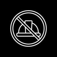 Prohibited Sign Line Inverted Icon Design vector