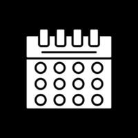 Calendar Glyph Inverted Icon Design vector
