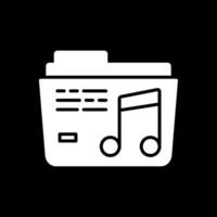 música glifo invertido icono diseño vector