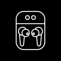 Earbuds Line Inverted Icon Design vector