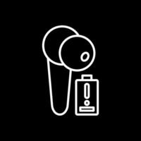 Earbud Line Inverted Icon Design vector