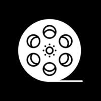 Film Reel Glyph Inverted Icon Design vector