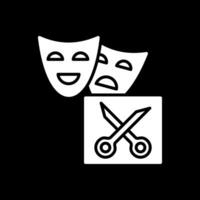 Drama Glyph Inverted Icon Design vector