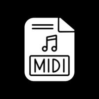 midi glifo invertido icono diseño vector