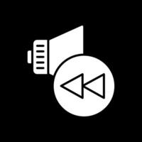 Rewind Glyph Inverted Icon Design vector