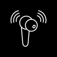 Earbud Line Inverted Icon Design vector