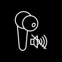 Earbud Line Inverted Icon Design vector