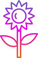 Sunflower Line Gradient Icon Design vector