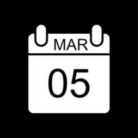 marzo glifo invertido icono diseño vector