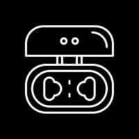 Earbuds Line Inverted Icon Design vector