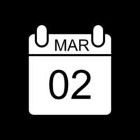 marzo glifo invertido icono diseño vector