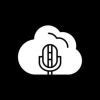 nube glifo invertido icono diseño vector