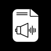 Audio File Glyph Inverted Icon Design vector