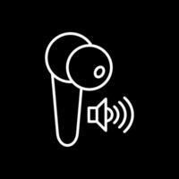 Earbuds Line Inverted Icon Design vector