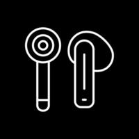 Earbud Line Inverted Icon Design vector