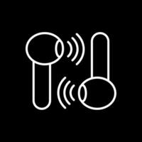 Earbud Line Inverted Icon Design vector