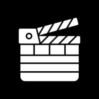 Clapperboard Glyph Inverted Icon Design vector