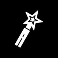 Magic Wand Glyph Inverted Icon Design vector