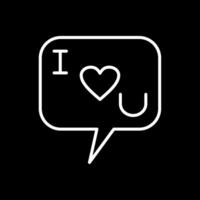 I Love You Line Inverted Icon Design vector