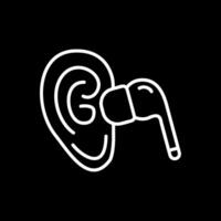 Earbud Line Inverted Icon Design vector