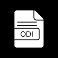 odi archivo formato glifo invertido icono diseño vector