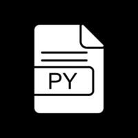 PY File Format Glyph Inverted Icon Design vector