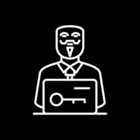 Anonymous Line Inverted Icon Design vector