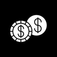 Dollar Glyph Inverted Icon Design vector