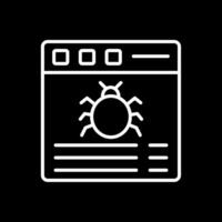 Bug Line Inverted Icon Design vector