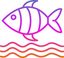 Sea Life Line Gradient Icon Design vector