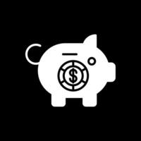 Piggy Bank Glyph Inverted Icon Design vector