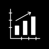 Bar Chart Glyph Inverted Icon Design vector