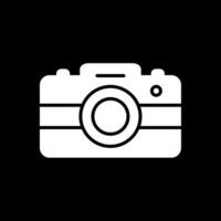 foto cámara glifo invertido icono diseño vector