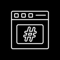 Hashtag Line Inverted Icon Design vector