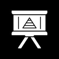 Pyramid Chart Glyph Inverted Icon Design vector