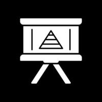 Pyramid Chart Glyph Inverted Icon Design vector